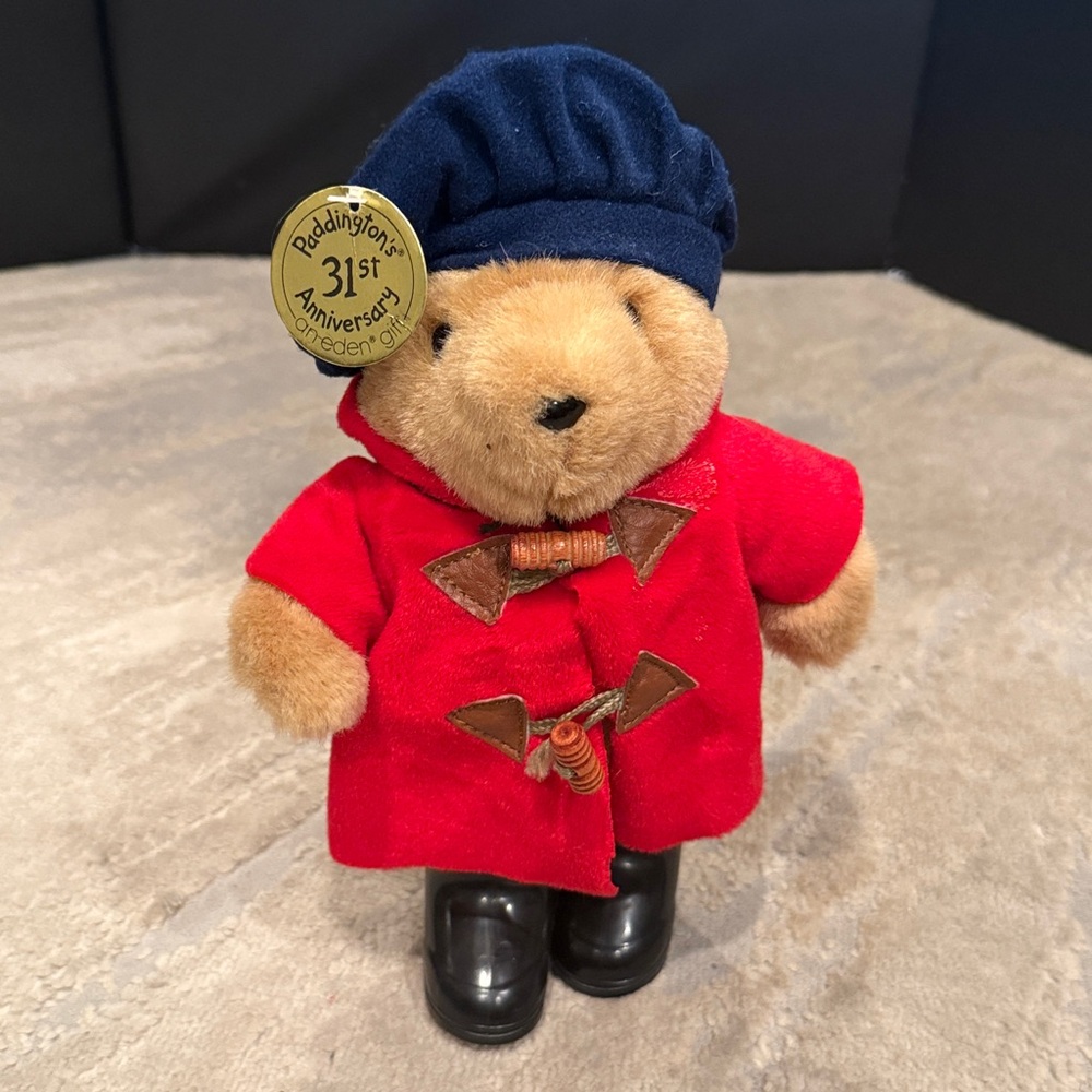 Paddington Bear Red Coat‎ Plush Bear with Blue Hat new with tag 31st anniversary